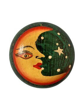 Celestial Moon And Stars Hand Painted Wooden Trinket Box